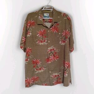 Tommy Bahama floral Silk Shirt Men’s XLX y2k